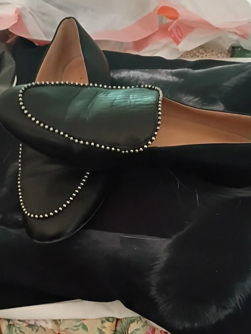 Coach Women's Black Studded Leather Loafers